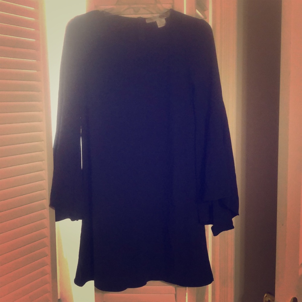 Navy blue bell sleeve dress small